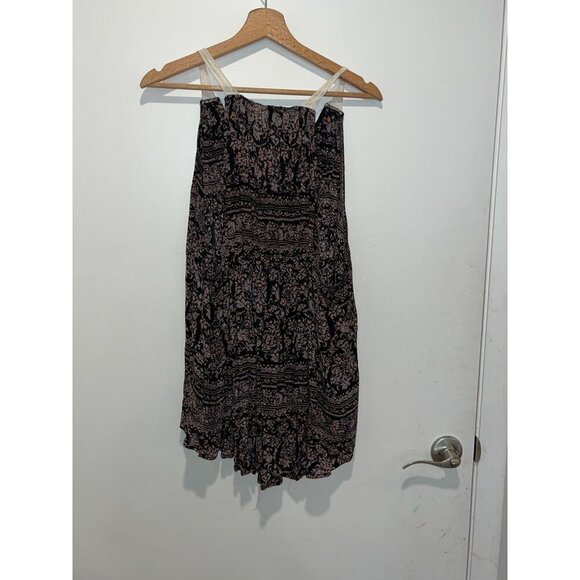 L*Space Black Floral Sleeveless Boho Print Flowy Mini Dress Women's Size XS/S - Picture 6 of 9